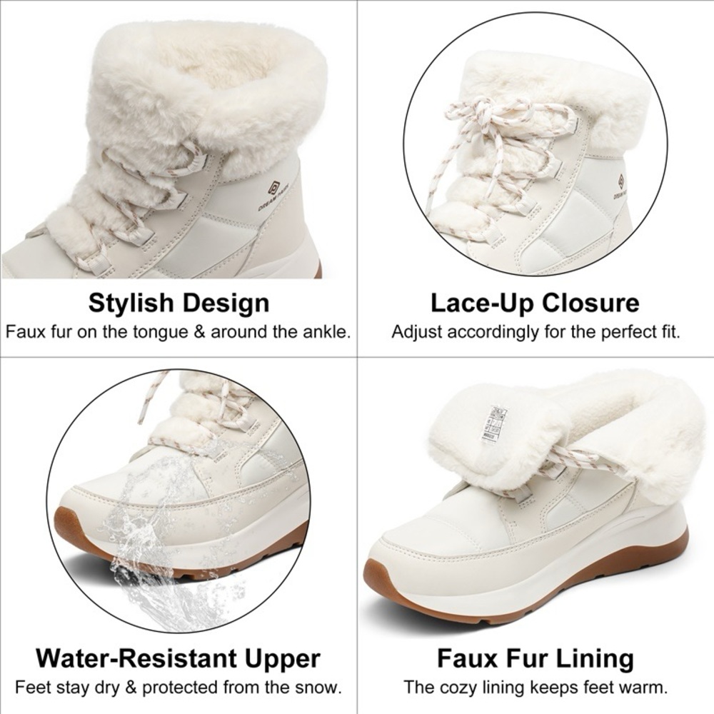 Dream Pairs White Faux Fur-Lined Winter Boots - Picture 6 of 15